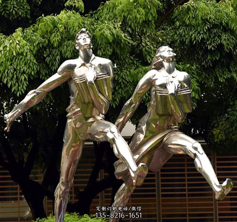 不锈钢城市跑步人物雕塑2
