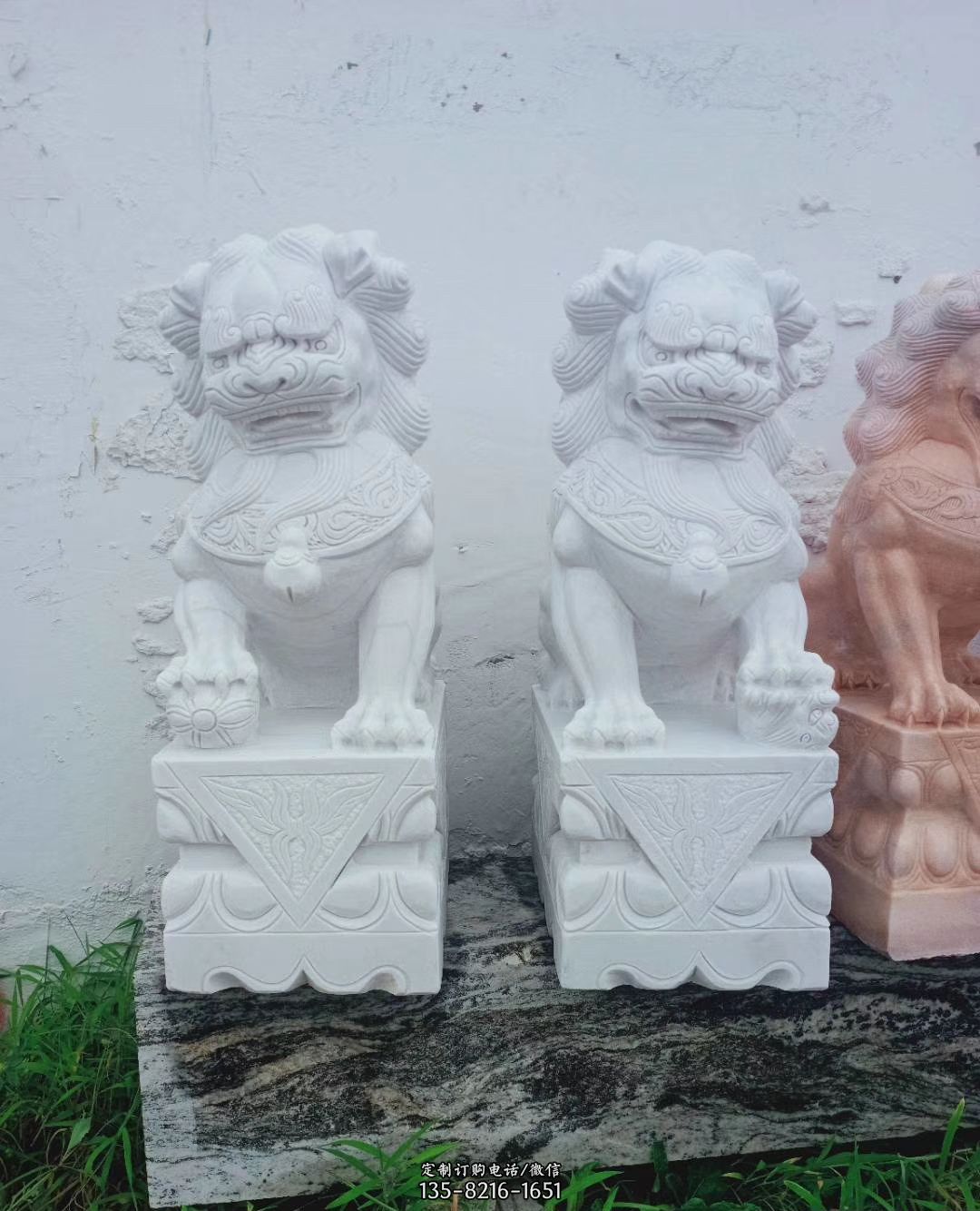 石雕企业招财狮子雕塑图片
