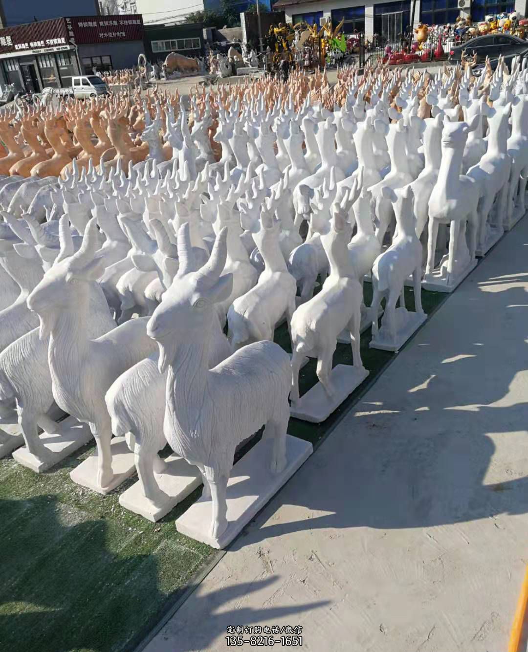 公园大理石动物羊雕塑图片