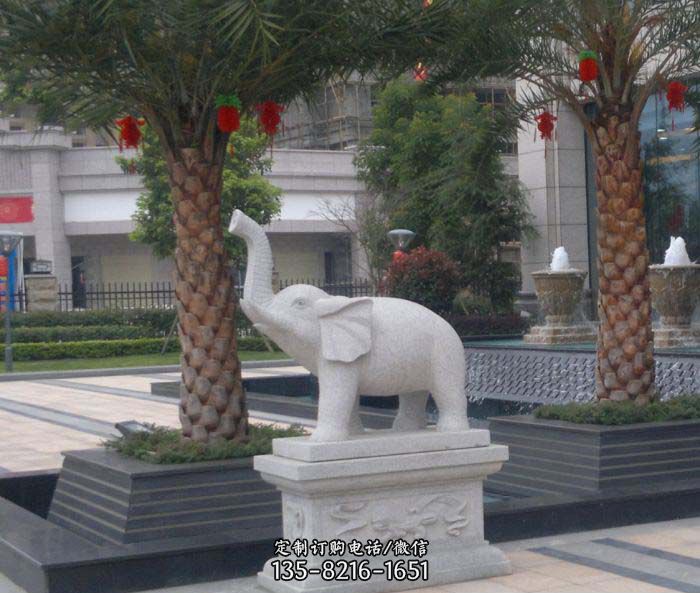 公园动物小象石雕