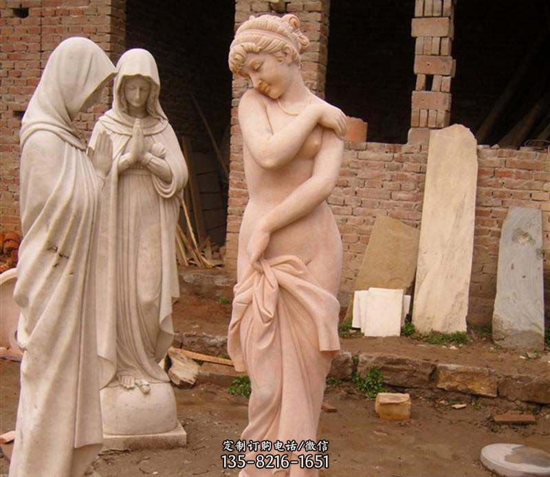 半裸女人大理石雕塑图片