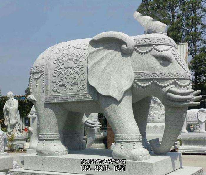 别墅景观缅甸大象石雕图片
