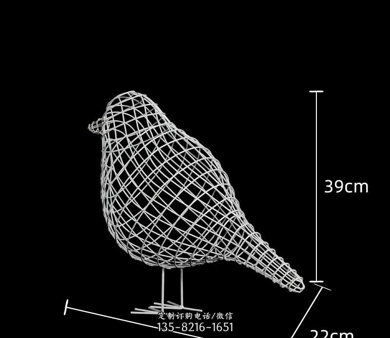 不锈钢镂空小鸟雕塑