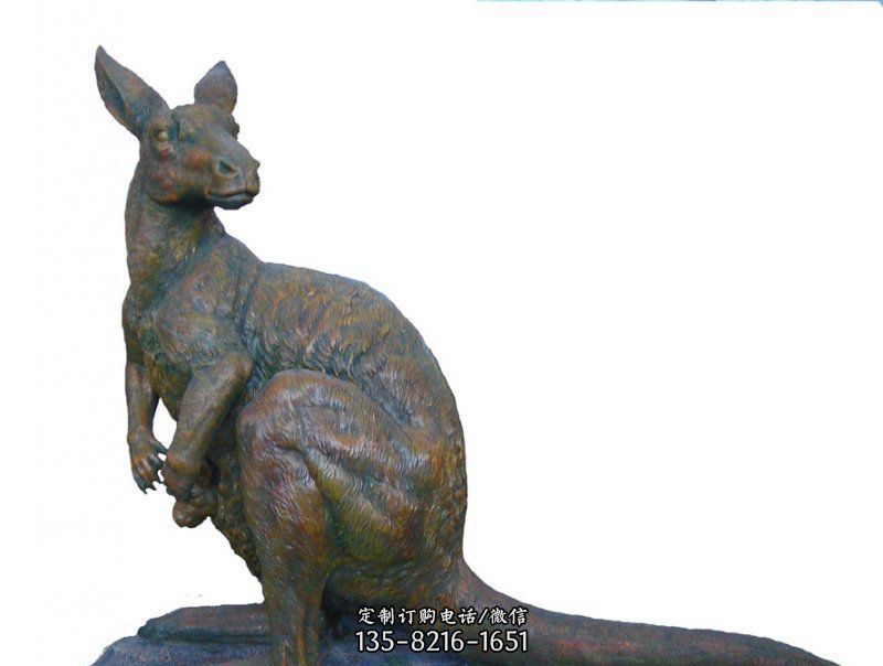 公园袋鼠动物铜雕