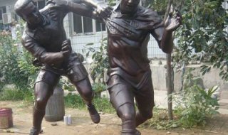 足球运动公园人物铜雕