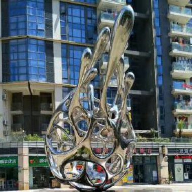 不锈钢公园抽象火龙果雕塑