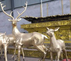 铜雕户外动物小鹿雕塑