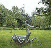 不锈钢动物螳螂雕塑