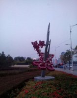 不锈钢公园桃花路灯雕塑