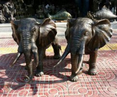 动物大象铜雕公园摆件