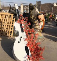 不锈钢抽象大提琴雕塑12
