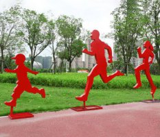不锈钢跑步运动人物雕塑112