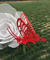 不锈钢镂空彩色蝴蝶雕塑