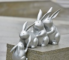 兔子雕塑不锈钢