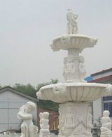 汉白玉天使大型喷泉石雕