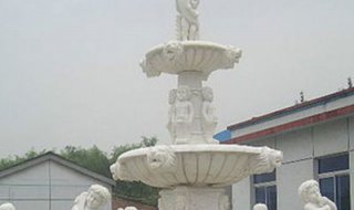 汉白玉天使大型喷泉石雕