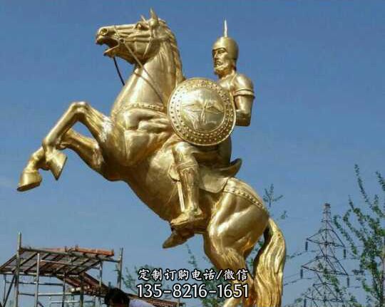 古罗马战士骑马铜雕