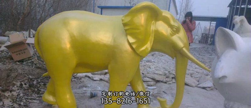 大象公园玻璃钢动物雕塑