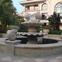 别墅景观多层喷泉石雕