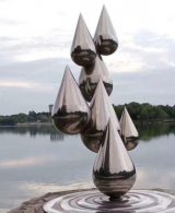 不锈钢景区现代水滴雕塑