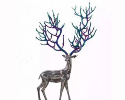 不锈钢镜面梅花鹿动物雕塑