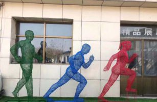 不锈钢运动奔跑人物雕塑