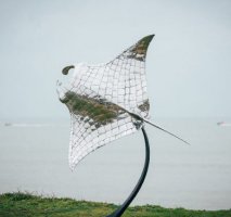 不锈钢海洋动物蝠鲼雕塑