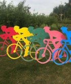 抽象骑自行车公园雕塑 