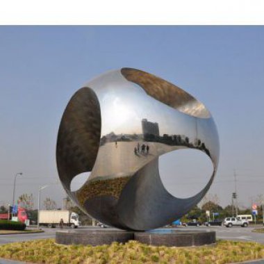 不锈钢抽象圆球广场景观雕塑