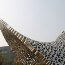 不锈钢镂空字母遮阳亭子广场雕塑