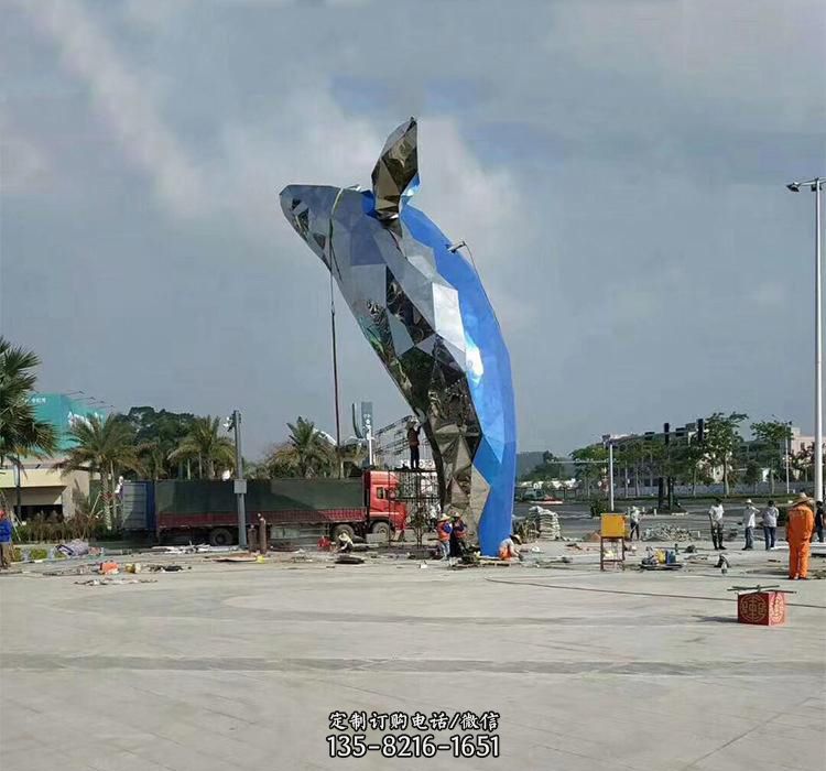 不锈钢广场鲸鱼海洋动物雕塑