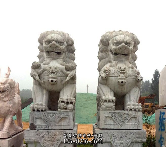 大理石镇宅狮子雕塑图片