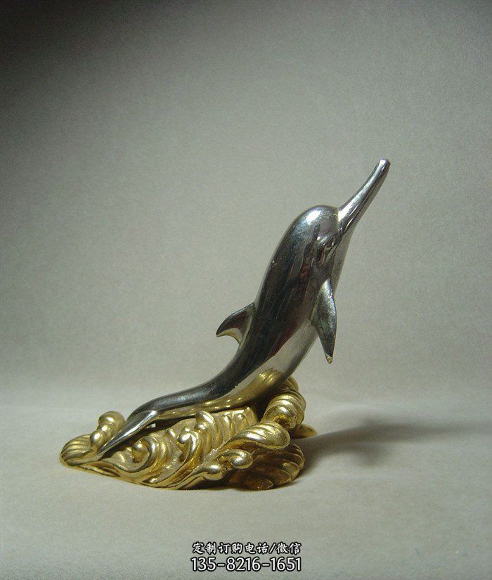 不锈钢海豚雕塑摆件