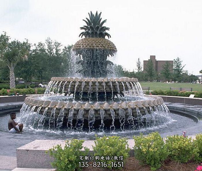 广场景观大型菠萝喷泉石雕