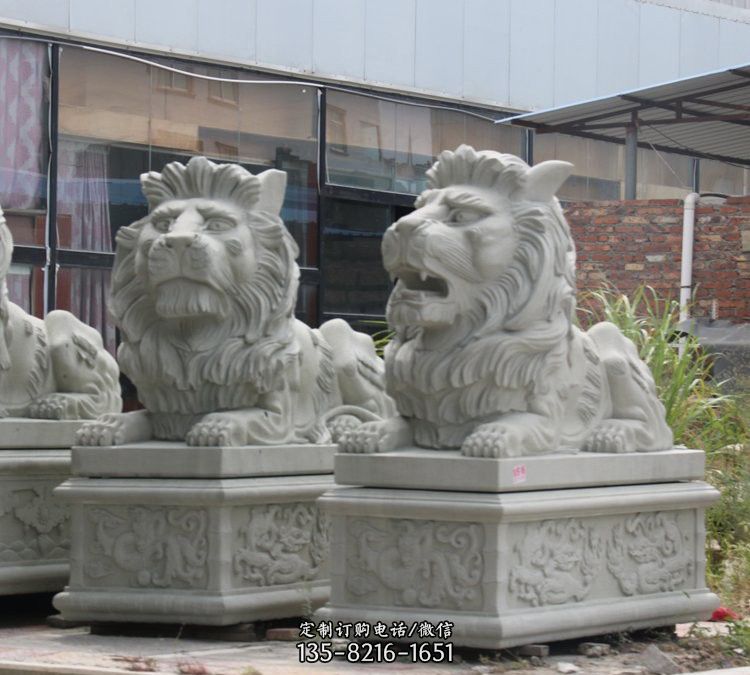 汉白玉欧式狮子石雕图片