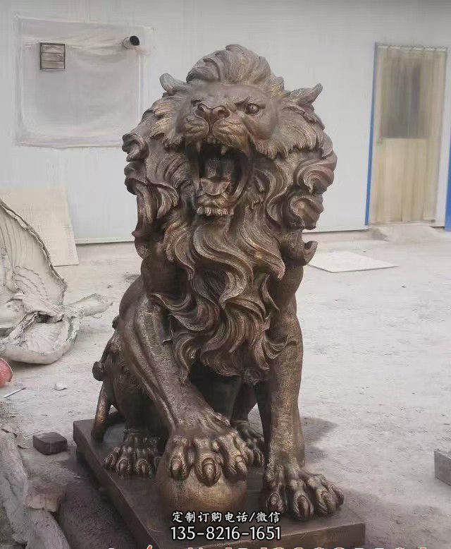 大理石西洋狮子石雕图片