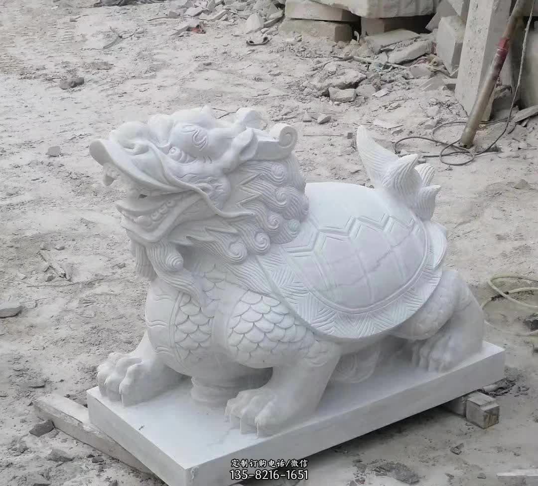 汉白玉龙龟动物雕塑