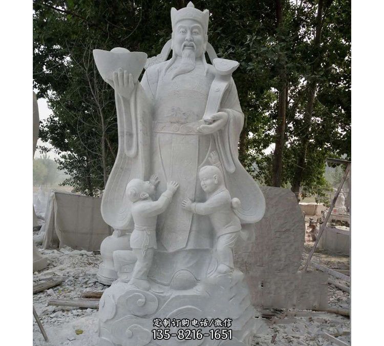 大理石财神雕像图片