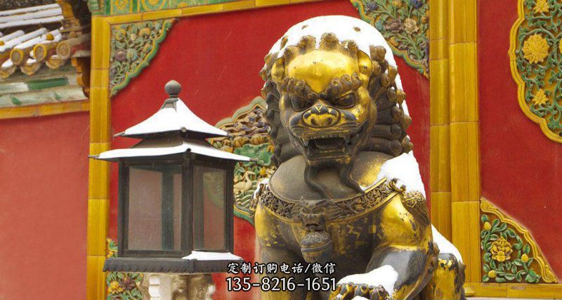 故宫黄铜北京狮子铜雕