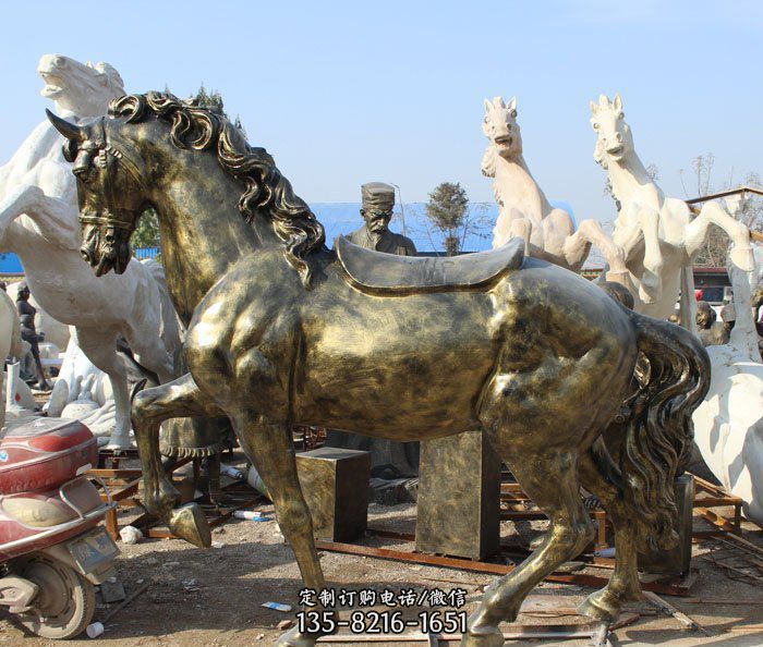 马动物铜雕-石雕吐水天鹅，户外公园景区喷水动物摆件