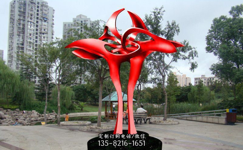 大型抽象仙鹤公园不锈钢雕塑