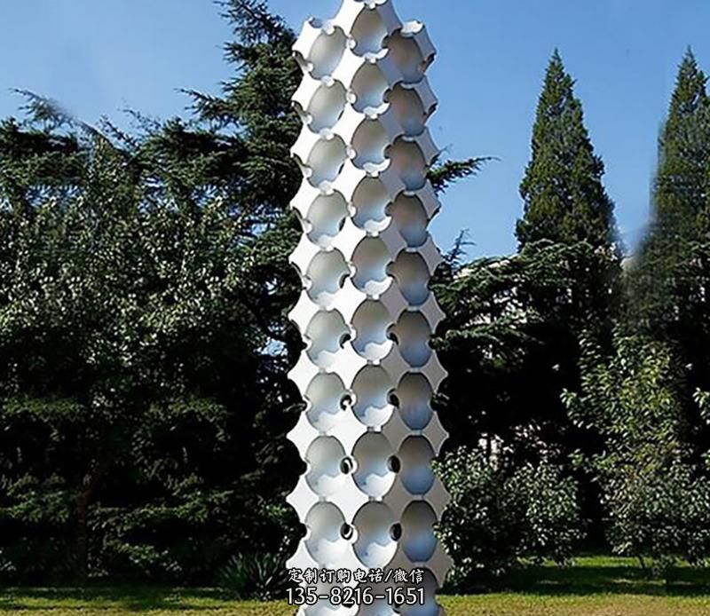 公园不锈钢立柱抽象雕塑