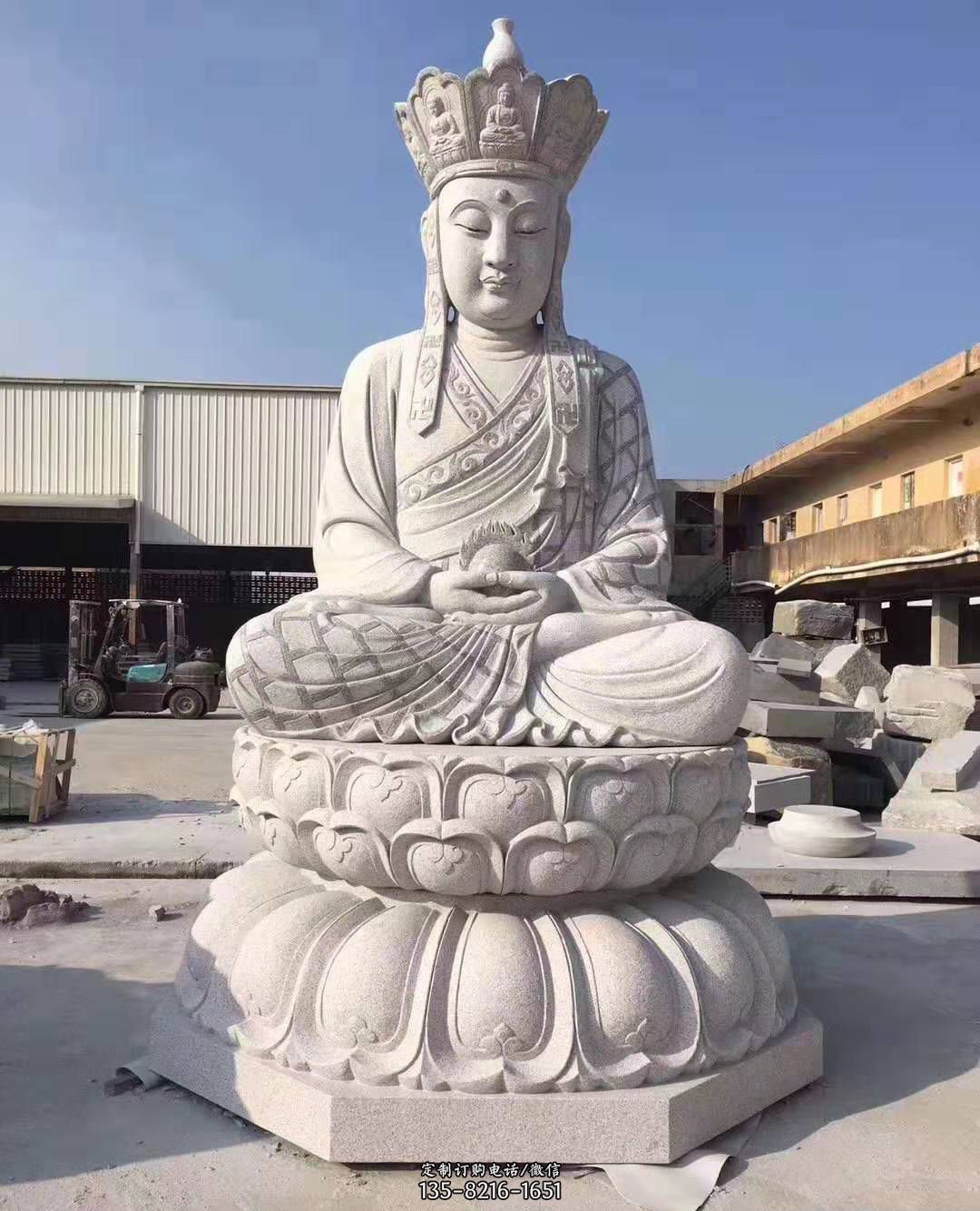 地藏王石雕佛像摆件寺庙景观雕塑 