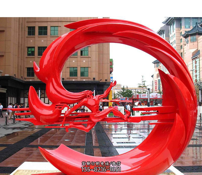 不锈钢广场运动抽象圆环雕塑
