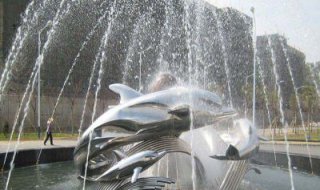 不锈钢商场大型景观鱼喷泉