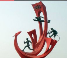 奥运五环雕塑-名人玻璃钢雕塑