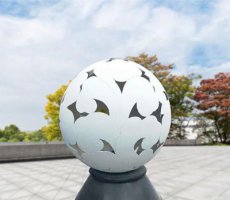 公园不锈钢小型镂空球景观雕塑