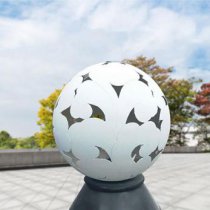 公园不锈钢小型镂空球景观雕塑
