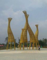 不锈钢广场抽象大型长颈鹿雕塑