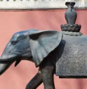 吉祥大象铜雕-大象卡通雕塑